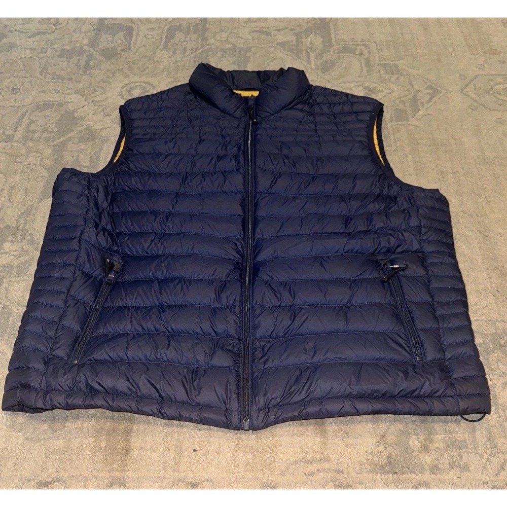 Solaris Packable Puffer Vest Natural Duck Down Insulated Sz Mens XL X-large Blue
